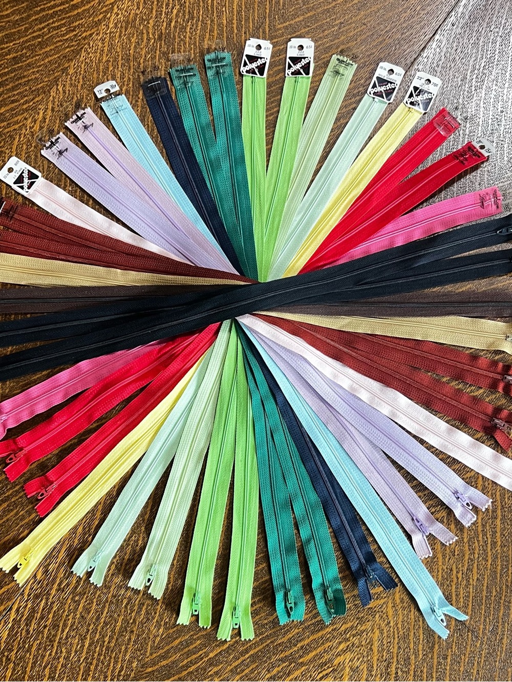 Lot 21 Vintage Sewing Zippers Assorted Colors 20” 22” Craft Supplies